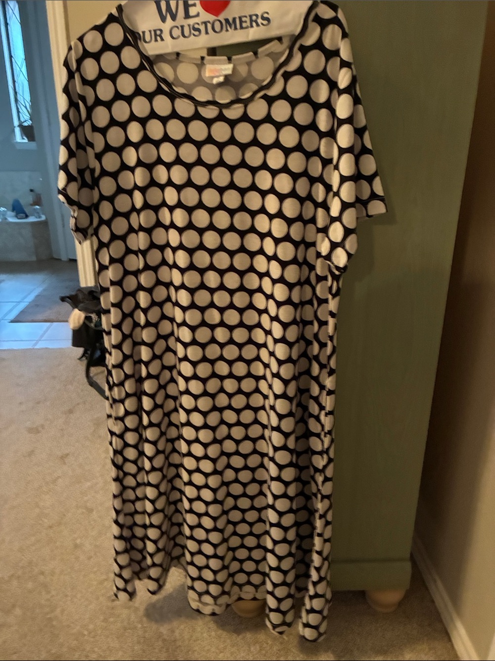 LuLaRoe Black and White Polka Dot Maxi Dress